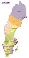 Map of Sweden showing its counties vector