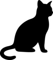 Elegant Black Cat Silhouette Illustration for Graphic Design and Creative Projects vector