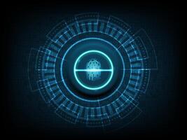 Digital fingerprint technology design vector