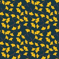 Elegant Ginkgo Leaf Seamless Pattern with Natural Botanical Aesthetic vector