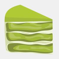 Layered Soft Matcha Cake with Creamy Texture and Elegant Slice Style vector