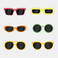 A trendy set of colorful and stylish sunglasses designed for summer fashion and tropical vibes vector