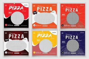 Bundle Pizza Social Media Post Template Design vector