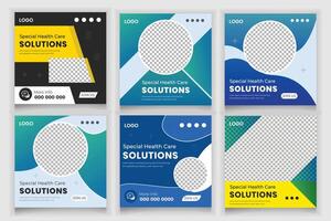 Bundle Medical Social Media Post Banner Template Design vector