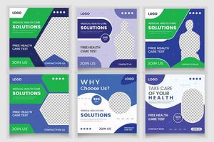 Bundle Medical Social Media Post Template vector