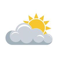 Partly Cloudy Weather Icon Sun and Cloud Illustration for Forecast and Apps. vector
