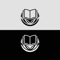 Book logo design graphic template for education and learning resources and library services use vector