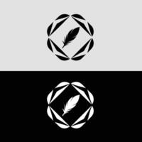 Feather logo design illustration abstract feather icon elegant feather symbol creative logo design vector