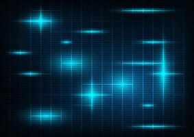 Futuristic Glowing Grid Background with Blue Light Pulses and Digital Spark Effects on Dark Technology Interface vector