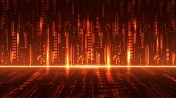 Futuristic Data Stream Abstract Lines Vibrant Orange Hue Digital Environment Technology Background vector