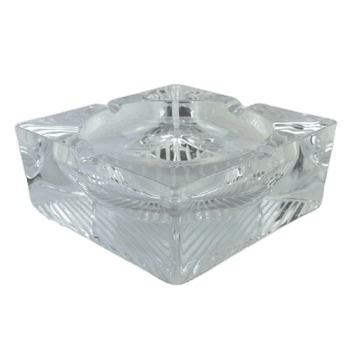 ampla pesado vintage cristal cinzeiro listrado png