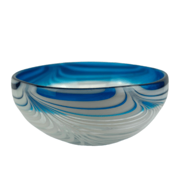 mão estourado azul e branco arte vidro redemoinho tigela png