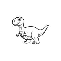 Happy baby dinosaur in cartoon style, ideal for educational materials and kids projects. Illustration vector