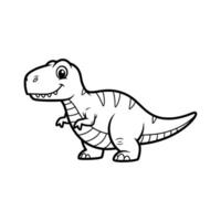 Smiling cartoon dinosaur with stripes and strong tail for playful kids designs. Illustration vector