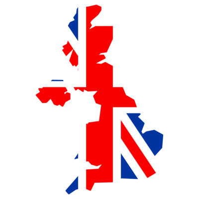 Map of the United Kingdom with Flag