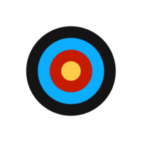 Archery target board icon with simple and modern design png