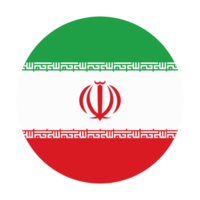 Iran circle flag.Iran flag button isolated on transparent background png
