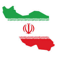 Iran map with flag isolated on transparent background png