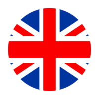 UK circle flag.United Kingdom round flag isolated on transparent background png