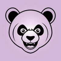 Angry panda head icon vector