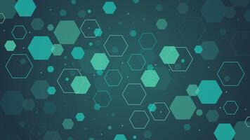 Teal hexagon background featuring modern geometric shapes in abstract style perfect for digital art technology designs web graphics presentations and creative contemporary projects vector
