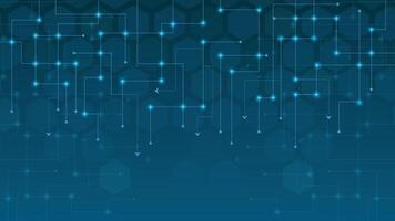 Modern abstract blue circuit background featuring glowing lines and digital connections, ideal for technology, network, and futuristic design themes in creative projects. vector