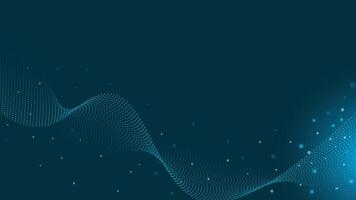 Modern abstract blue background featuring flowing wave dots and glowing particles, perfect for technology, digital, and futuristic themes in design projects. vector