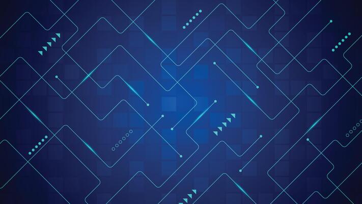 Modern abstract blue background featuring geometric lines, glowing shapes, and digital light details, ideal for technology, innovation, and futuristic design projects.
