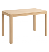 Minimalist light wooden table, isolated on transparent background, modern design png