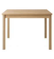 Minimalist light oak wooden table, isolated on transparent background, clean and modern design png