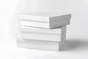 Stacked White Boxes with Shadows, Minimalist Composition and Sof photo