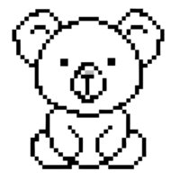 Cute pixel koala sitting calmly, showcasing friendly expression with rounded ears png