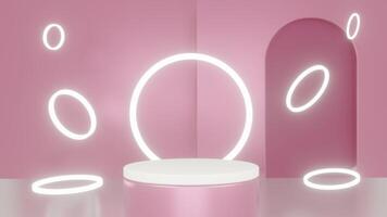 3d rendering of minimal scene of blank podium with Valentine's Day theme or beauty ads and healthy promotion. photo