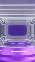 glow luxury podium pedestal product display and purple portrait background modern gaming 3d rendering, amazing for promotion display product photo