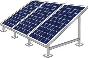 Illustration of solar panel array for clean energy and sustainable power vector