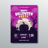 happy halloween event party flyer design vector