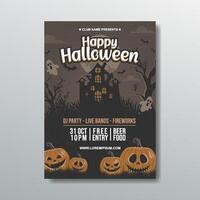 happy halloween vertical poster template design vector