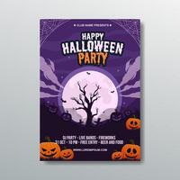 halloween party colorful poster template vector