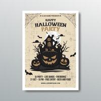 vintage halloween party poster template design vector