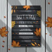 modern autumn poster invitation template design vector