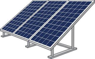 Solar panel array on a white background for energy efficiency illustration vector