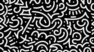Doodle geometric seamless pattern background. Monochrome retro abstract style shapes 80s 90s Cute kid doodle design pattern vector