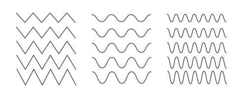 Waves line set. zigzag and wavy horizontal underline. Thin wave line background. Collection of wavy lines. Wave ornament pattern. vector