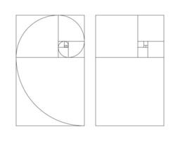 Vertical golden ratio harmony proportions template. Fibonacci numbers, array set. vector