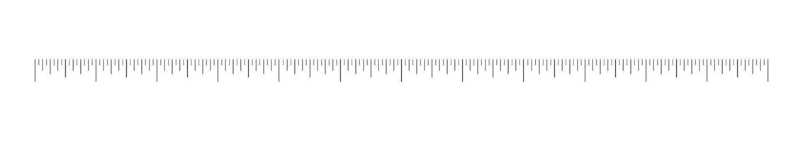 Measuring chart with 12 inches, ruler scale. Sewing tool template. Length measurement height, distance, math. vector