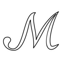 Mark sign symbol contour outline line icon black color thin style vector