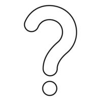 Sign question contour outline line icon black color thin style vector