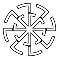 Svetch symbol sign slavic pagan contour outline line icon black color thin style vector