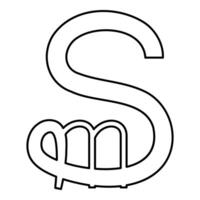 Spesmilo sign currency symbol money contour outline line icon black color thin style vector