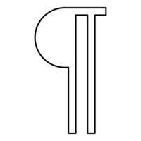 Paragraph sign Editable pilcrow text symbol typing element contour outline line icon black color thin style vector
